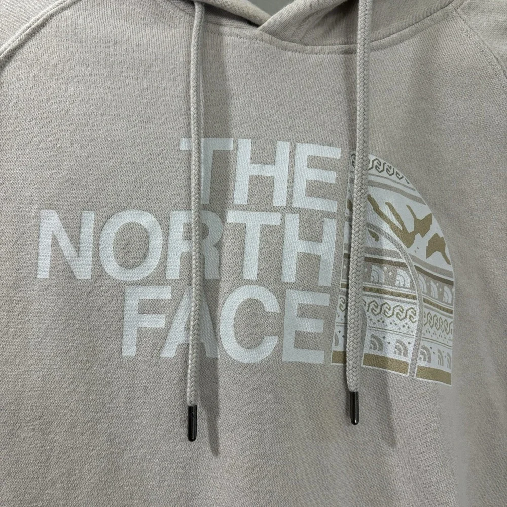 The North Face Women's Beige Hoodie Sweatshirt Logo Size Large